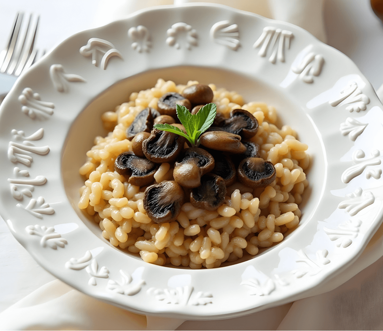 Fermented Black Garlic & Mushroom Risotto