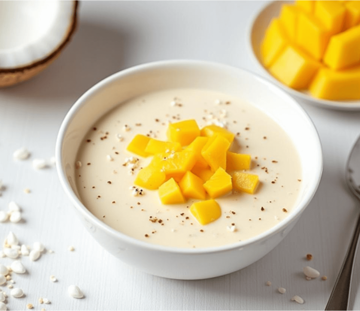 Kefir Chia Pudding with Mango & Coconut