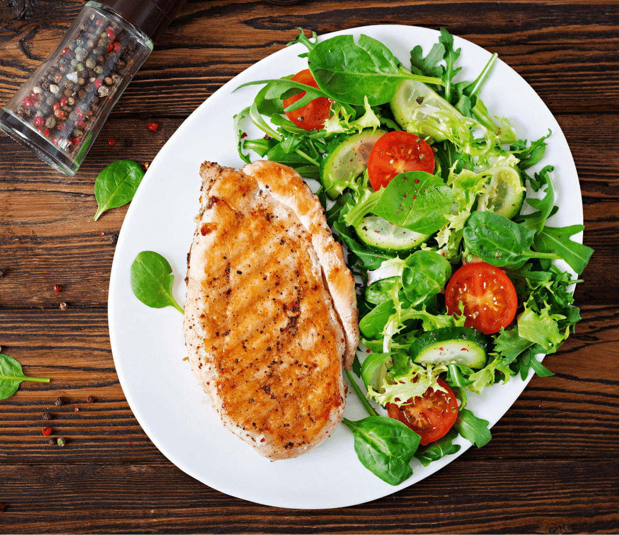 Kombucha-Marinated Grilled Chicken with Herb Salad