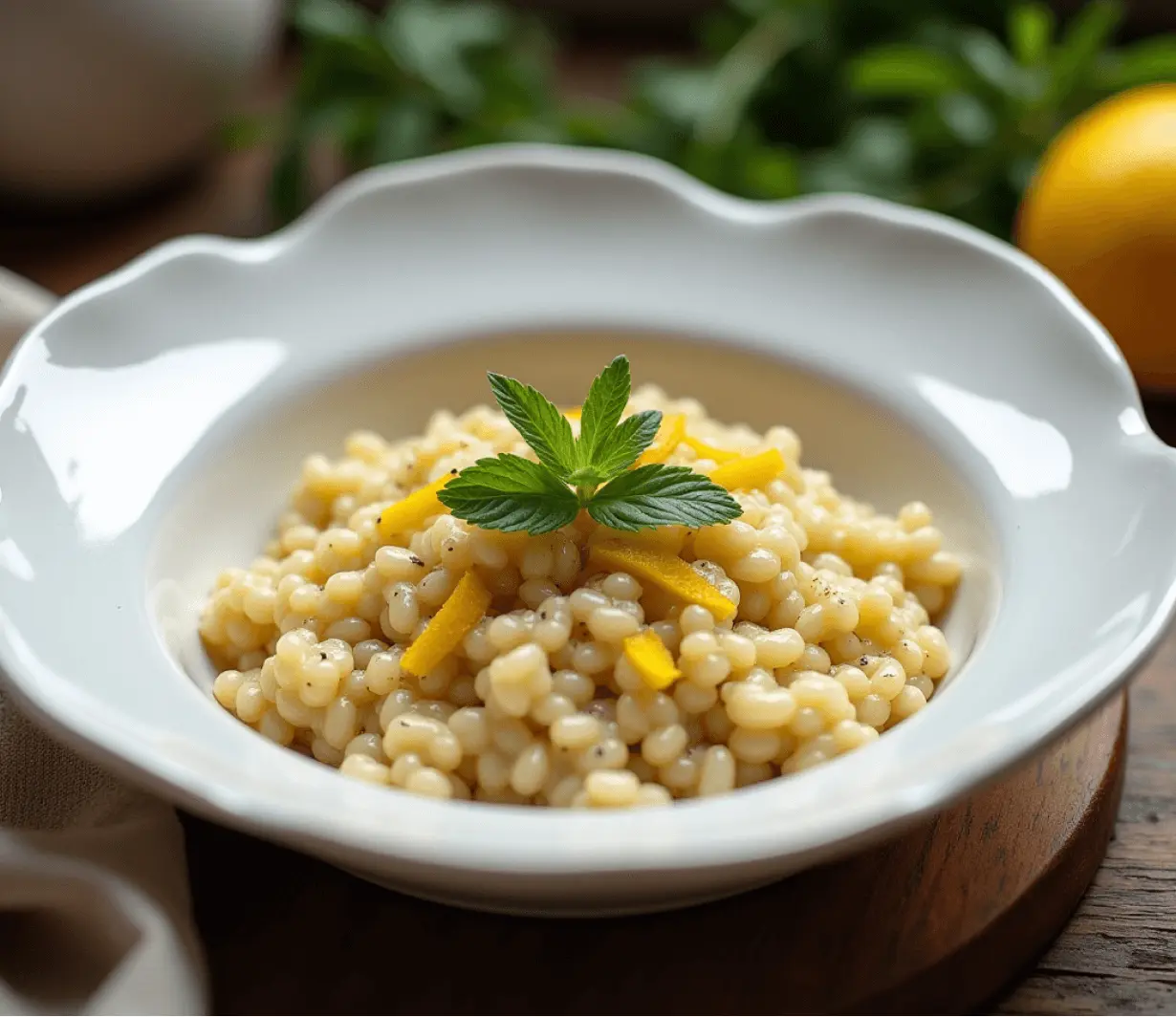 Tempeh & Fermented Lemon Risotto